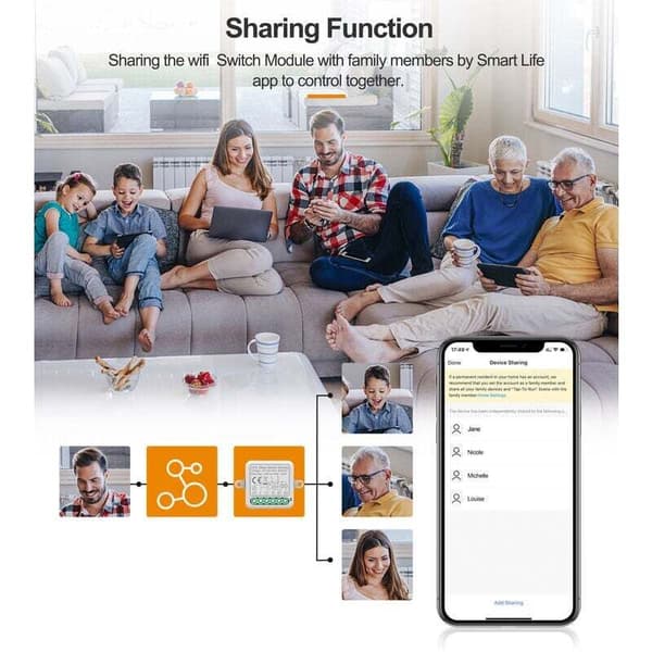 Lauwexe – ZigBee Smart Fjernbryter – Usynlig Fjernkontrollmodul – Programmerbar Timer – 100-240V – Null Brann – Kompakt Installasjon（Fww） Blanc