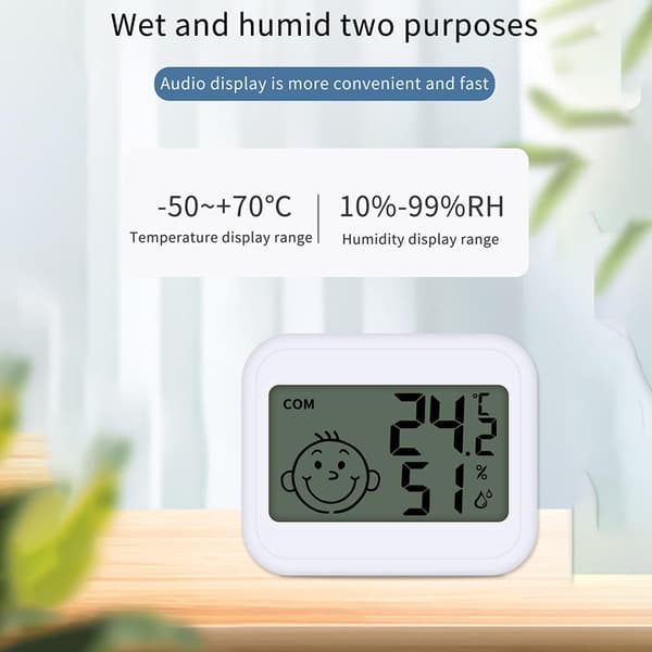 Mini digitalt termometer hygrometer med LCD-skjerm