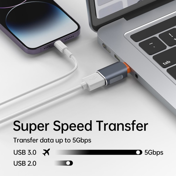 Typ-C till USB 3.0 Honadapter Snabbladdning Plug and Play Multifunktionell Högprestanda OTG-adapter kompatibel iPhone fw Lighnting