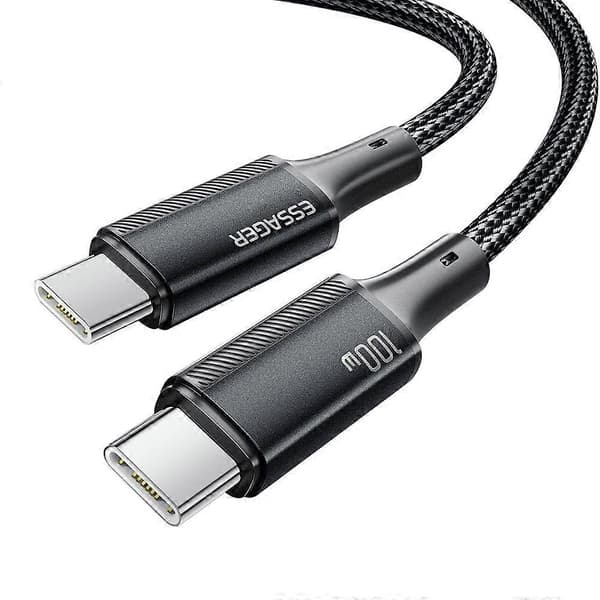 Snabb Laddningskabel 1M Typ-A till Typ-C Nylonflätad 100W