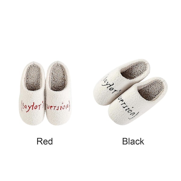 Taylor Swift Par Slippers Vintermode Inomhus Hushåll Varma Cotto, Kampanj -Sy Red 42-43