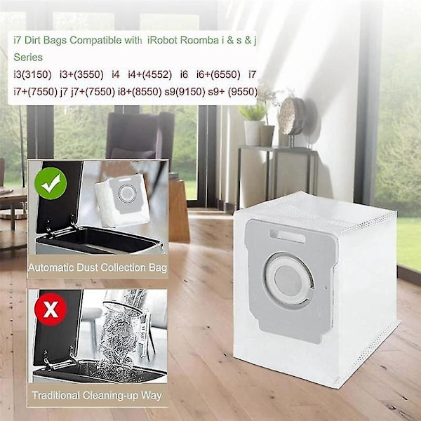 Pölypussit Irobot Roomba I7 I7+ J7 J7+/plus I3+ I4+ I6+ I8+ S9+ (W) -imureille