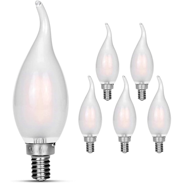 Kandelaber LED-lampor 2700k 40w ekvivalent Förbättra Flamspets frostat glas [FW] 6PCS