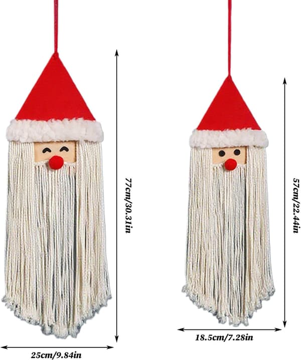 Makrame juldekorationer, 2 delar, bohemisk gobeläng (W)