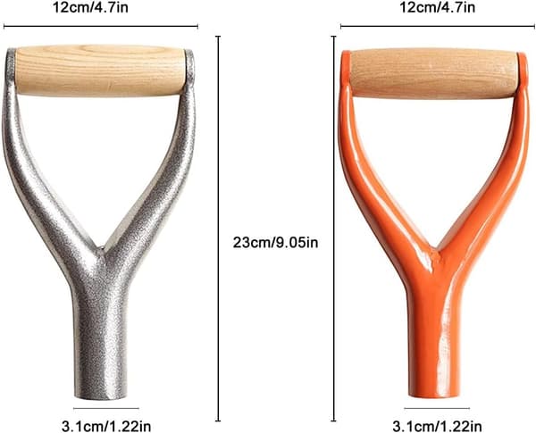 Jernspade med 31 mm indvendig diameter og D/Y-greb - Beskyttende haveredskab til sneskovling