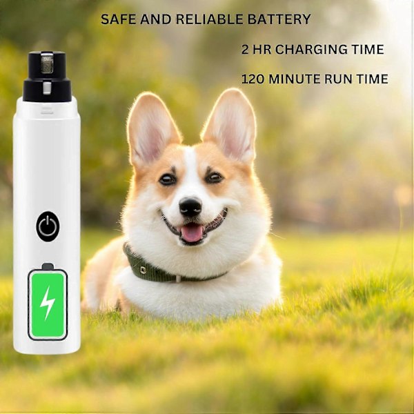 GAJETNEST Professionel neglefil til kæledyr, hunde og katte, med 2 hastigheder, LED USB-oplader (W)