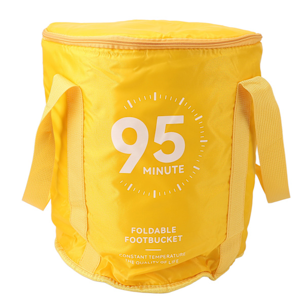 Bærbart foldbart fodbad med vandtæt isolering og låg - Mango Gul