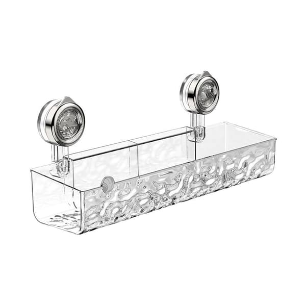 Baderomshylle uten boring med multi-trekantdesign og sugekopper, rommer 5 deler
