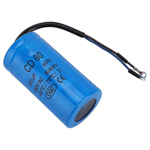 200uF 250V AC CD60 Driftskondensator med ledning til motor luftkompressor p (W)