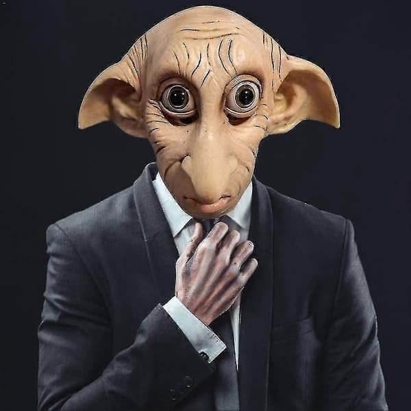 Helhuvud Latex Dobby Elf eller Dvärg Halloween Cosplay Mask