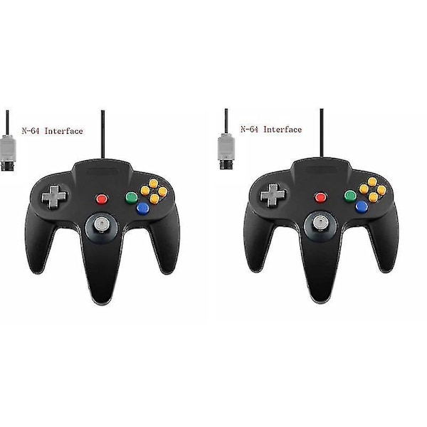 2-pack Klassisk Trådbunden N64-kontroll Retrospel 64-bitars Spelkontroll Joystick Ersättningskontroll - G 09 2pcs