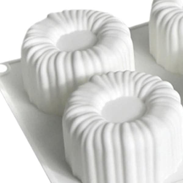 Silikonmousse kakeform, 6 hulrom, varmebestandig, puddingform (W)