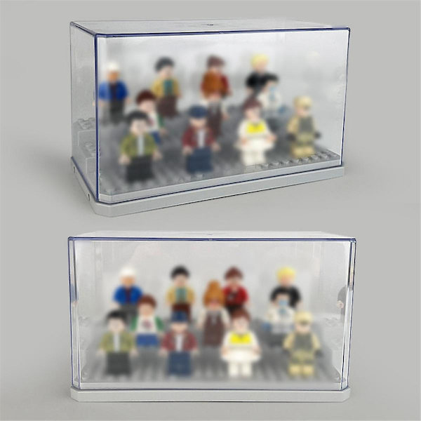 Mini Figur Displaylåda, Stapelbar Dammsäker Byggklossdisplaylåda för Actionfigurer