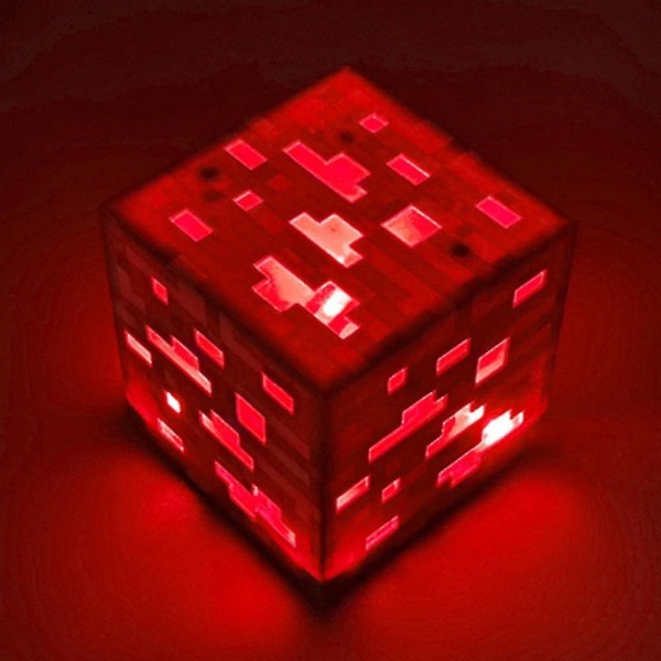 Minecraft Lysende Sten Lommelygte Diamantmalm Sikker at Holde Pigmen Væk Natlys Minearbejder Lampe Fans Gave [fw] Red