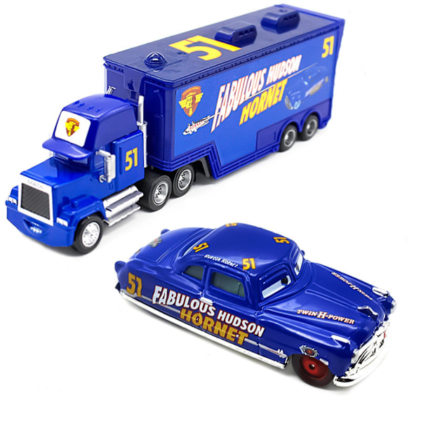 Bilar-filmen McQueen & Kungen & Chick Hicks & Mack Truck Uncle Diecast Leksaksbilar Set [FW] L style