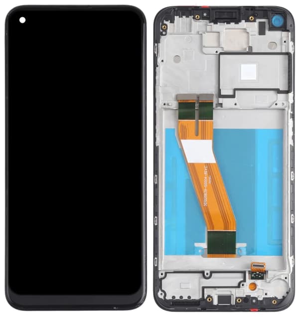 Original LCD-display med pekskärm och ram för Nokia 5.4/3.4, svart, renoverad