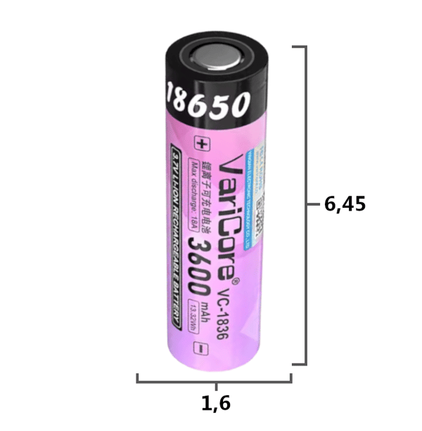 VariCore VC-1836 18650 Li-ion-batteri 3,7 V 3600 mAh