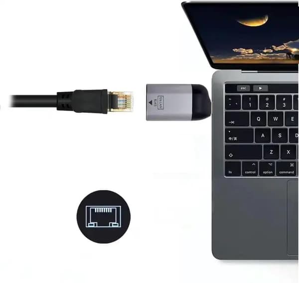 USB-C till RJ45 Gigabit Ethernet-adapter 1000 Mbit/s, USB 3.1