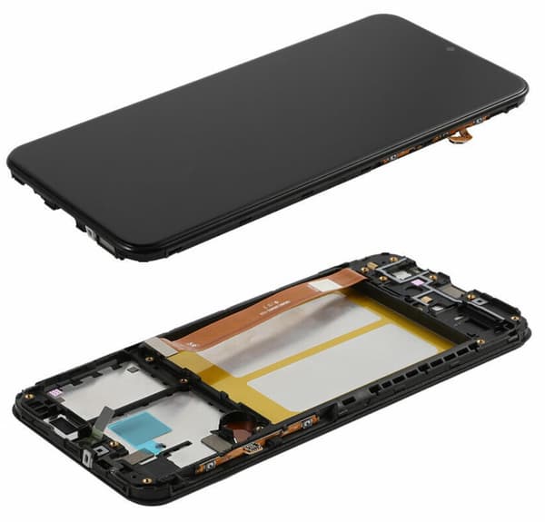 Original renoverad LCD-display med pekskärm för Samsung Galaxy A20e A202F, IPS, svart ram