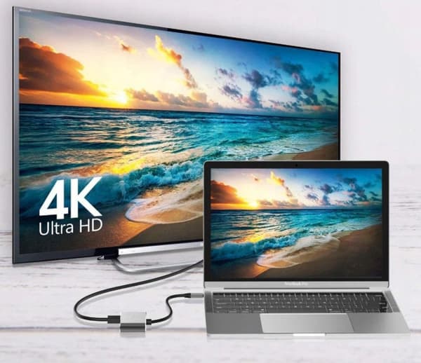 USB-C-hubb med HDMI 4K, VGA, USB 3.0 och Power Delivery för PC, Mac och Switch