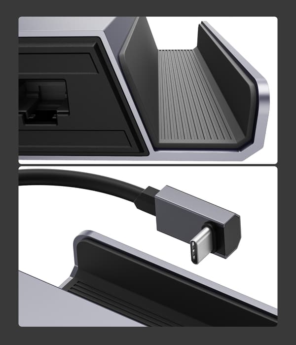 JSAUX HB0602 USB-C till Steam Deck HUB HDMI 4K USB-A RJ45 Ethernet 100 Mbps
