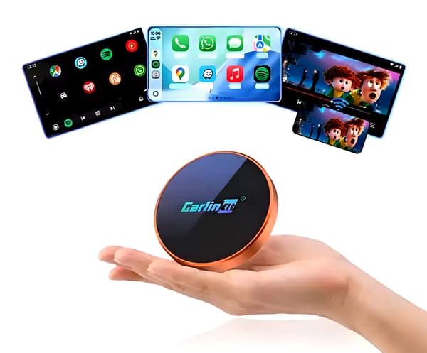 Carlinkit CP2AM 4-i-1 trådlös adapter för CarPlay, Android Auto, AirPlay och Miracast