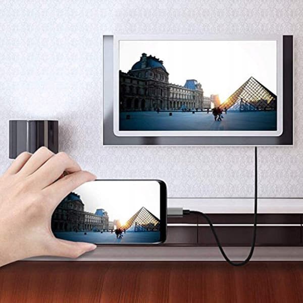 USB-C till HDMI-adapterkabel 2 m, 4K 30 Hz, MHL, flätad kabel