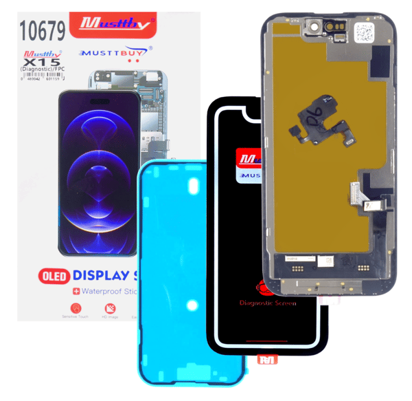 Soft OLED-skärm med pekskärm för Apple iPhone 15, Diagnostic