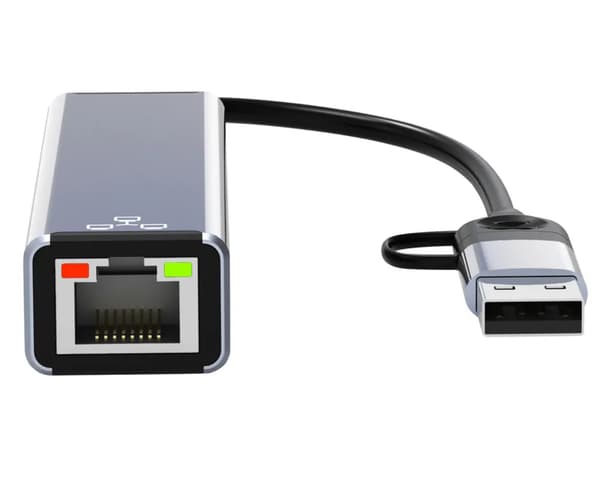 USB-C/USB-A HUB med RJ45 LAN 100 Mbps och USB 3.0, 2x USB-portar
