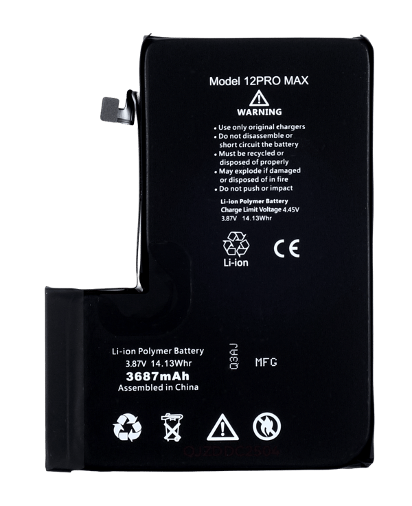 Batteri till iPhone 12 Pro Max, REPART Diagnosable 3687 mAh utan varning + tejp
