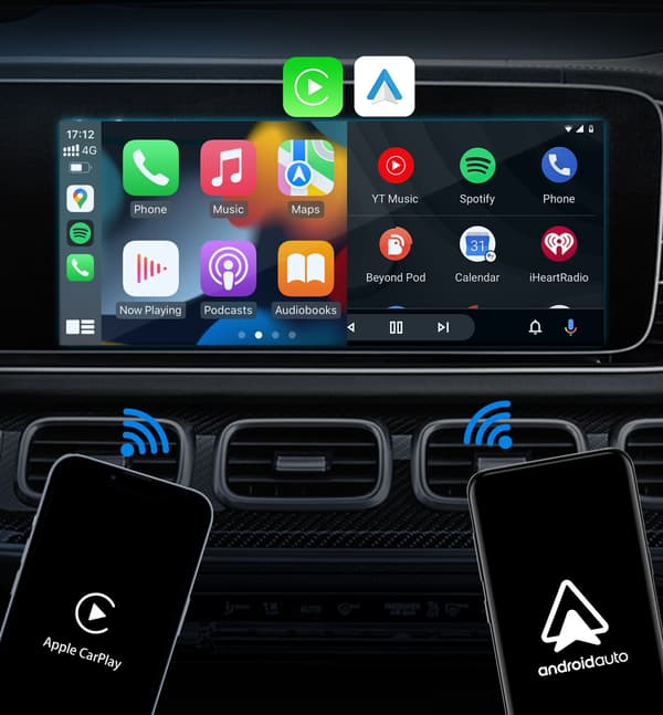 Biladapter Ottocast Play2Video Pro Carplay/Android Auto Android 12