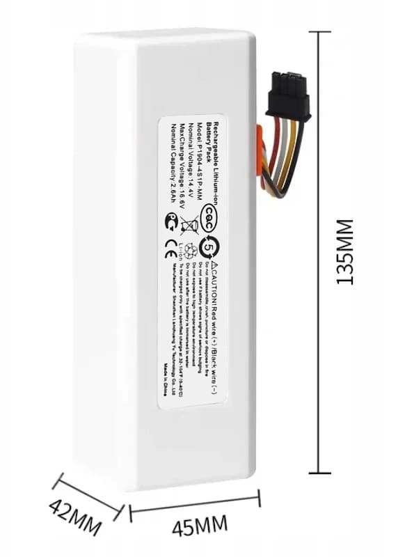Batteri 14,4 V 2600 mAh för Xiaomi Mi Robotdammsugare 1C Mijia 1C