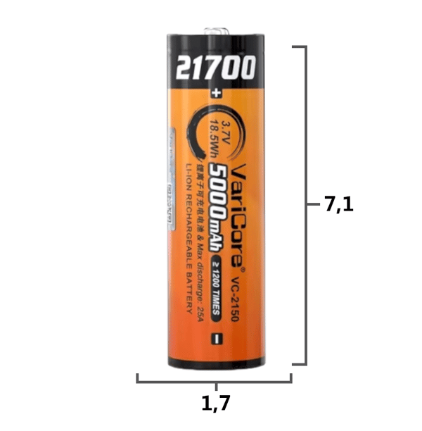 VariCore VC-2150 Plus 21700 Li-ion-batteri 3,7 V 5000 mAh