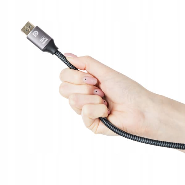 DisplayPort 1.4-kabel 1,8 m, 8K 60 Hz, 4K 144 Hz, HDR, nylonflätad