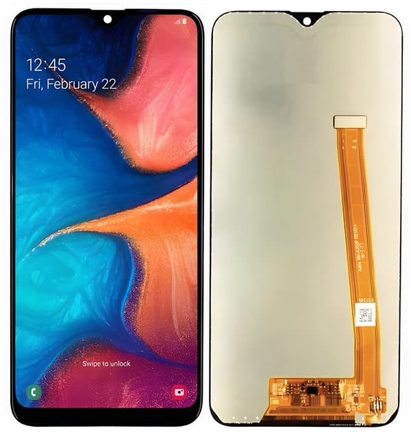 Originaldisplay för Samsung Galaxy A20e A202F, renoverad – utan ram