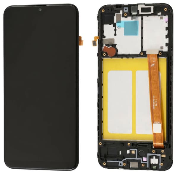 Original renoverad LCD-display med pekskärm för Samsung Galaxy A20e A202F, IPS, svart ram