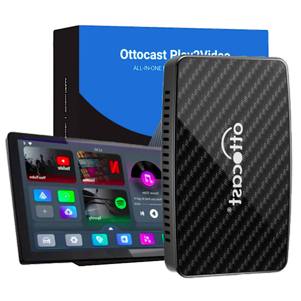 Biladapter Ottocast Play2Video Pro Carplay/Android Auto Android 12