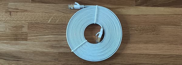 Platt LAN-nätverkskabel Cat7 RJ45 SFTP 15 m, vit