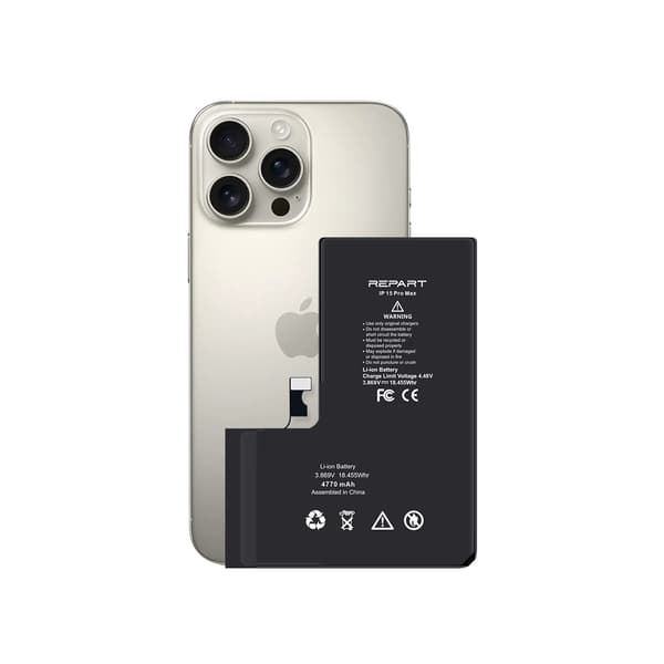 Batteri för iPhone 15 Pro Max, 4770 mAh, hög kapacitet, REPART