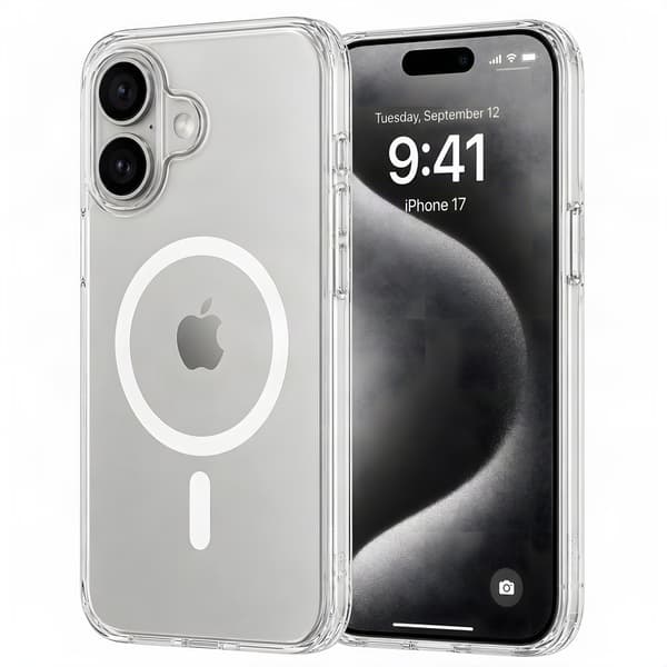 Genomskinligt magnetiskt MagSafe-skal för Apple iPhone 17