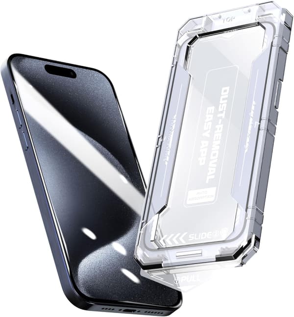 2-pack insynsskyddande härdat 9H-glas med applicator för iPhone 15 Pro