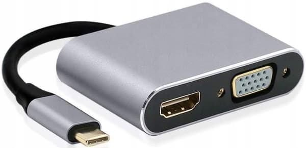 USB-C-adapter till HDMI/VGA, 4K 30 Hz, för Windows, Mac och Steam