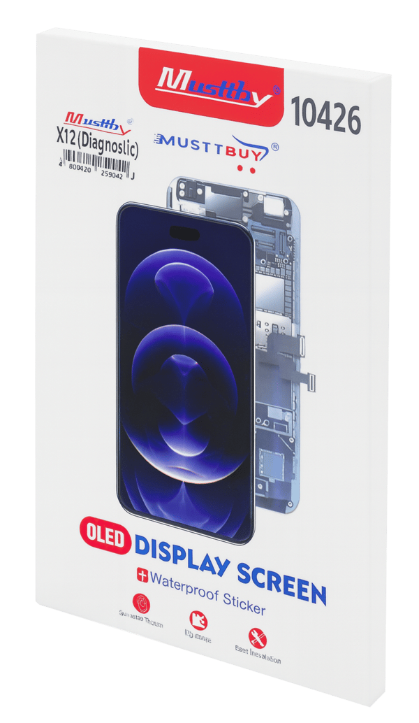 Soft OLED-skärm med touch, programmerbar som original för iPhone 12/12 Pro