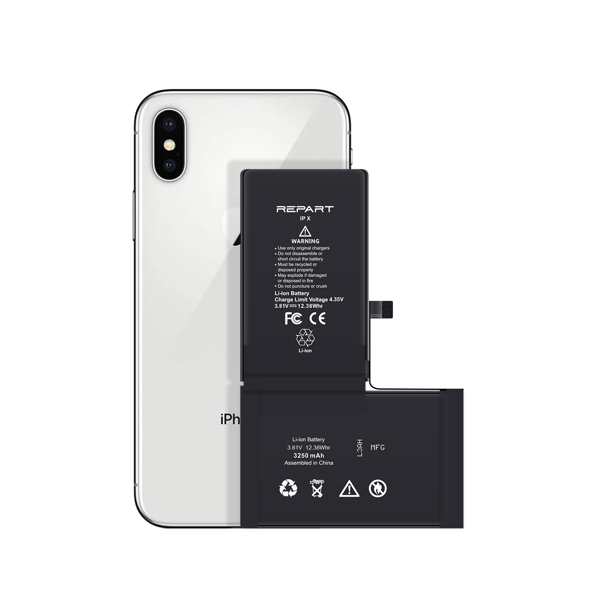 REPART Batteri för Apple iPhone X, 3250 mAh, med verktyg och tätning