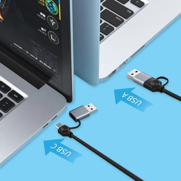 USB-C/USB-A HUB med RJ45 LAN 100 Mbps och USB 3.0, 2x USB-portar