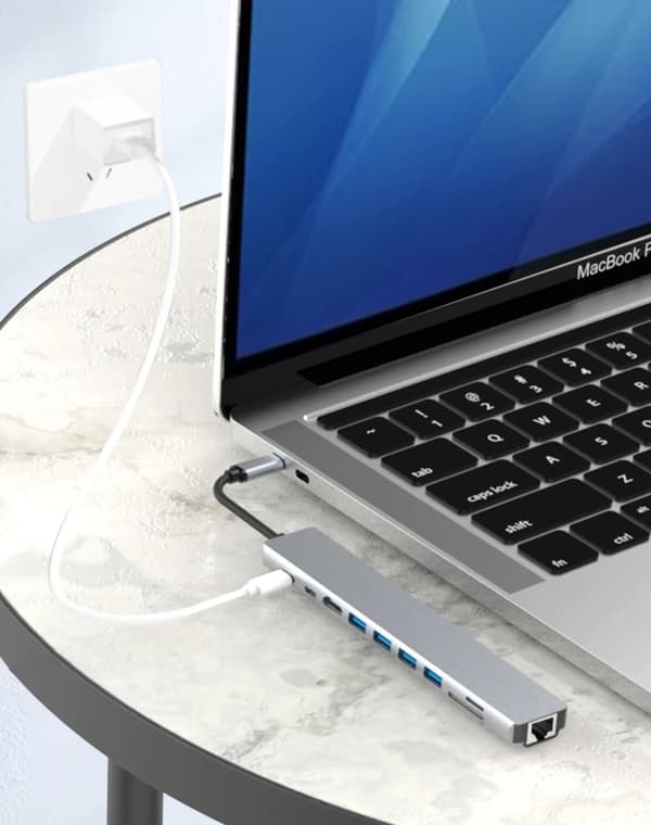 USB-C Dockningsstation 10-i-1 med HDMI 4K, USB 3.0, LAN och PD 87 W