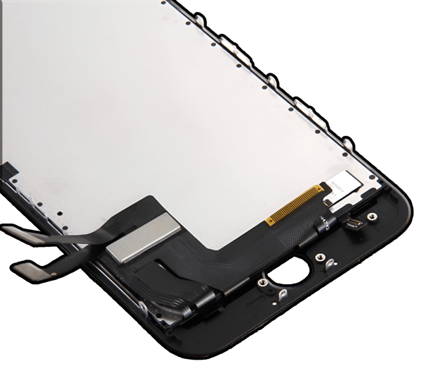 LCD-skärm med pekskärm och digitizer för iPhone 7, svart, härdat glas och verktyg