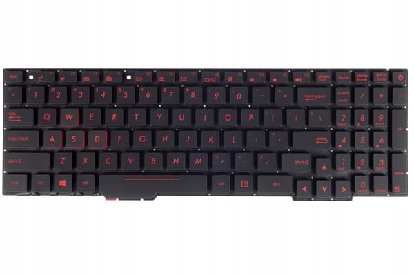 Tangentbord till Asus ROG Strix GL553VW/GL553VD, röd LED