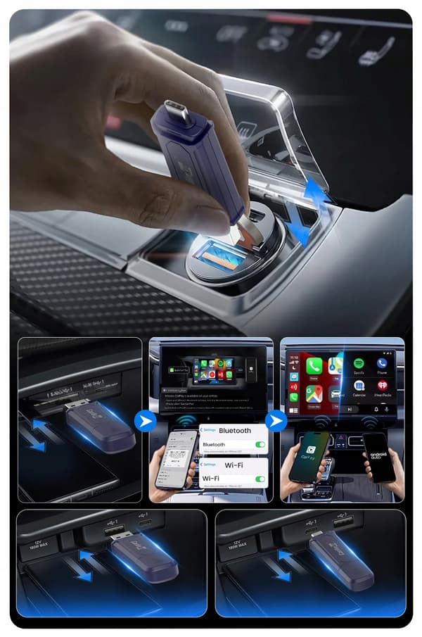 CarlinKit Mini SE Pro adapter för Apple CarPlay Android Auto Trådlös