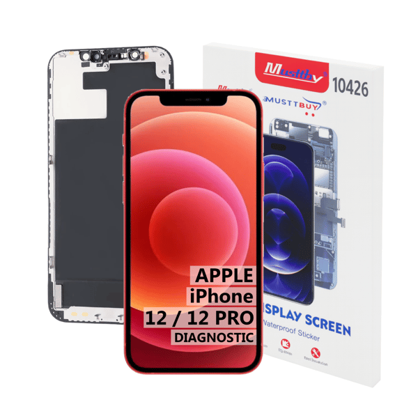 Soft OLED-skärm med touch, programmerbar som original för iPhone 12/12 Pro